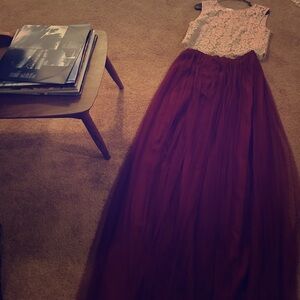 Cabernet high-waisted tulle skirt from Bhldn